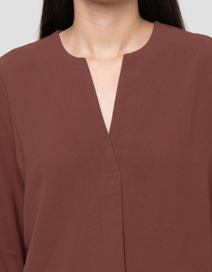 Connexion V Neck Flap Drytech Blouse Lengan Panjang Wanita