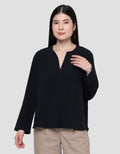 Connexion V Neck Flap Drytech Blouse Lengan Panjang Wanita