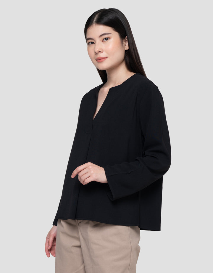 Connexion V Neck Flap Drytech Blouse Lengan Panjang Wanita