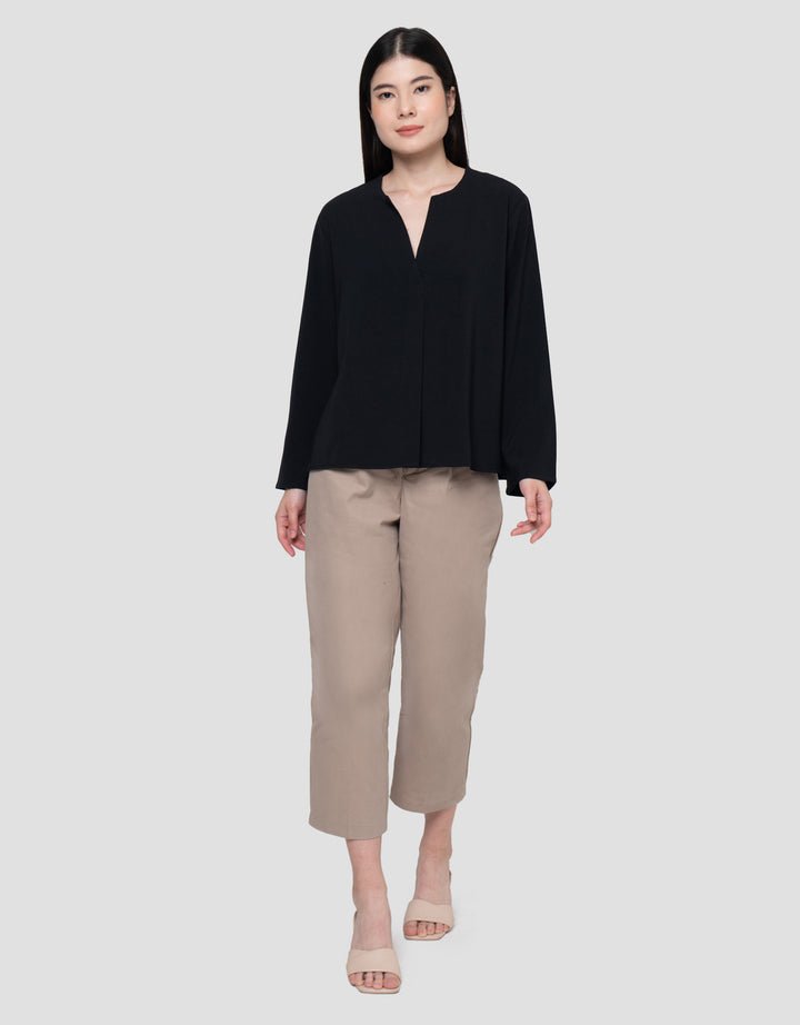 Connexion V Neck Flap Drytech Blouse Lengan Panjang Wanita