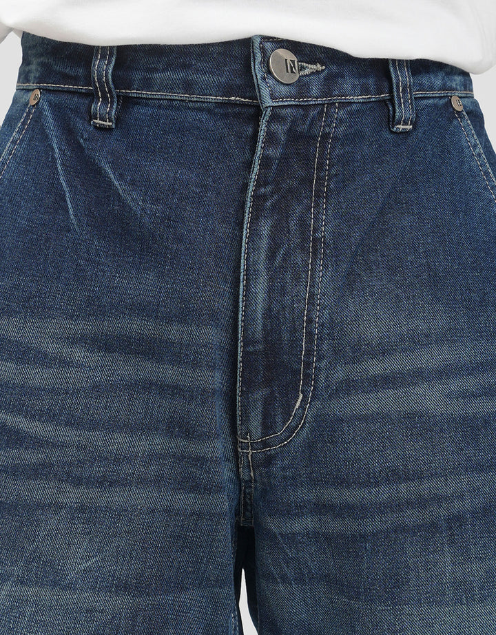 Nevada Barrel Fit Washed Celana Denim Pria