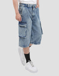 Nevada Skater Cargo Celana Pendek Denim Pria