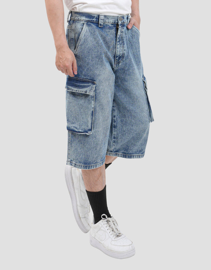 Nevada Skater Cargo Celana Pendek Denim Pria