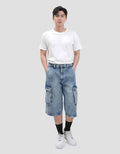 Nevada Skater Cargo Celana Pendek Denim Pria