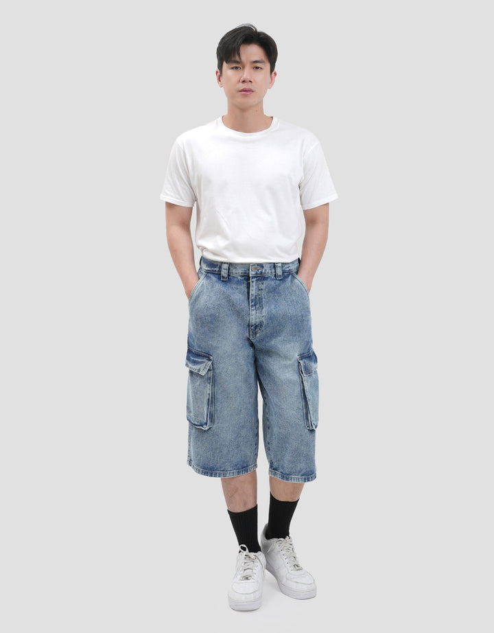 Nevada Skater Cargo Celana Pendek Denim Pria