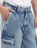 Nevada Skater Cargo Celana Pendek Denim Pria