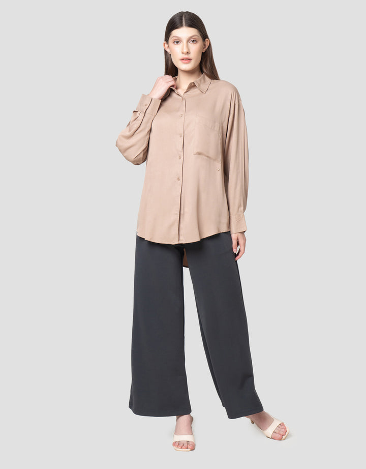 Annisa Solid With Adjustable Button Kemeja Wanita