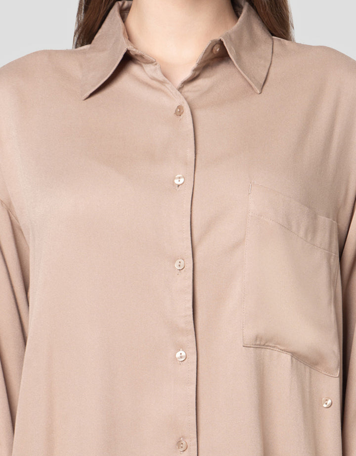 Annisa Solid With Adjustable Button Kemeja Wanita