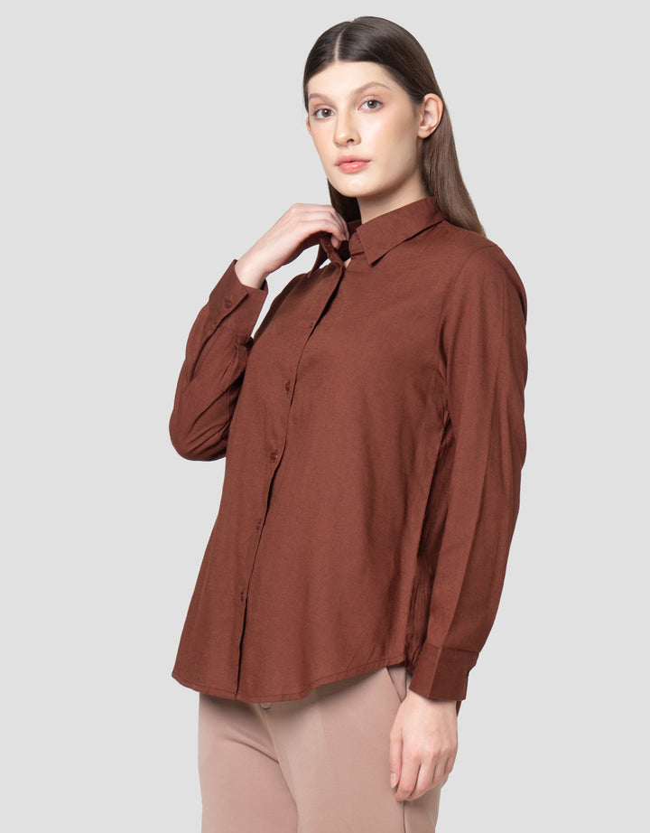 Connexion Linen Look Relax Kemeja Wanita