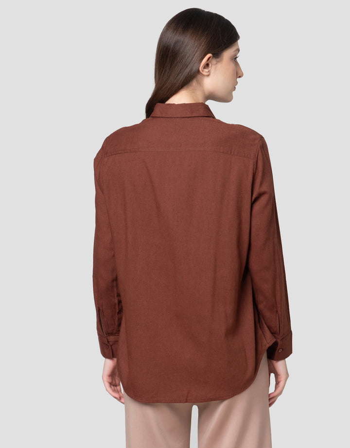 Connexion Linen Look Relax Kemeja Wanita