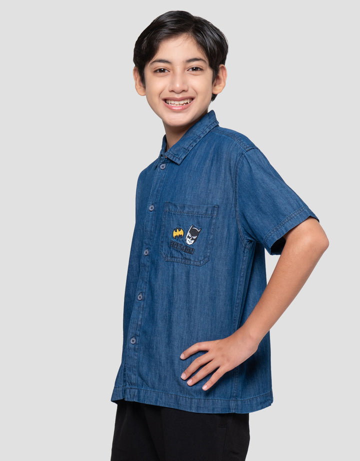 Character Batman Kemeja Denim Anak Laki-laki