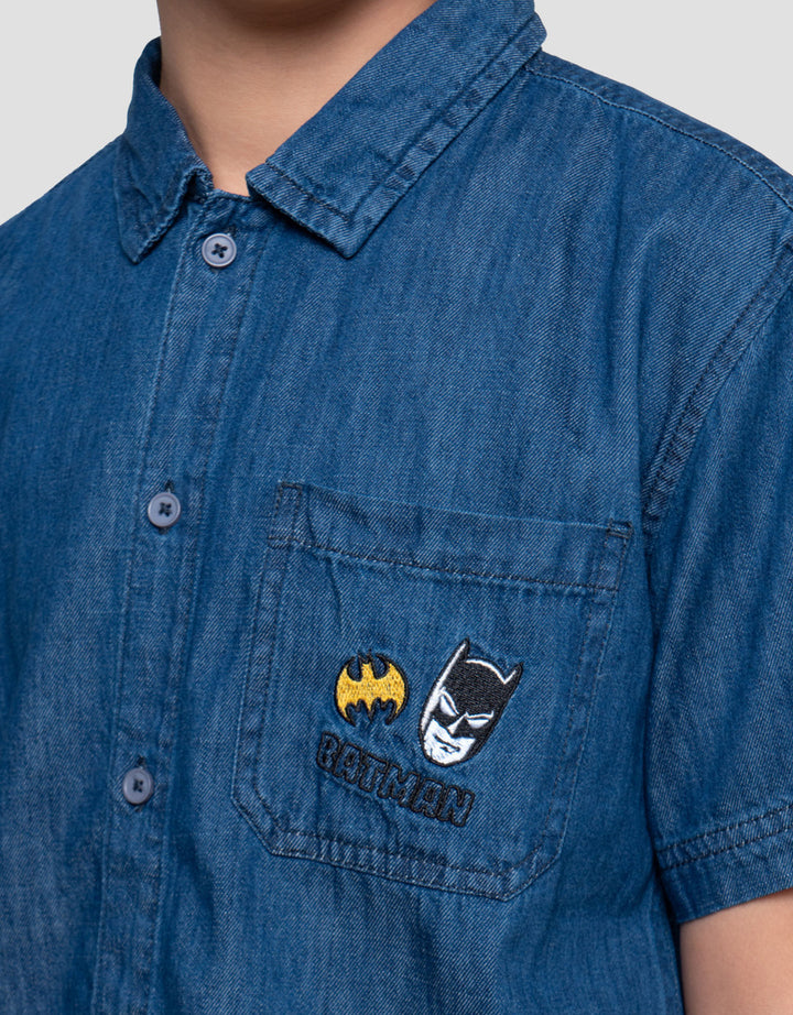 Character Batman Kemeja Denim Anak Laki-laki