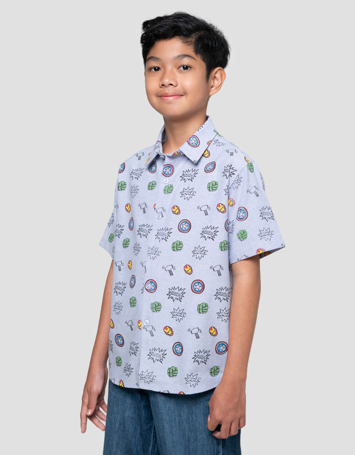 Marvel Fullprint Capt America Kemeja Anak Laki-laki