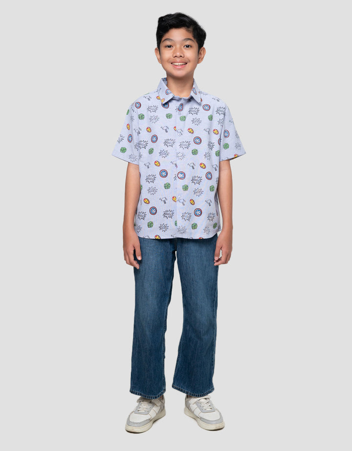 Marvel Fullprint Capt America Kemeja Anak Laki-laki