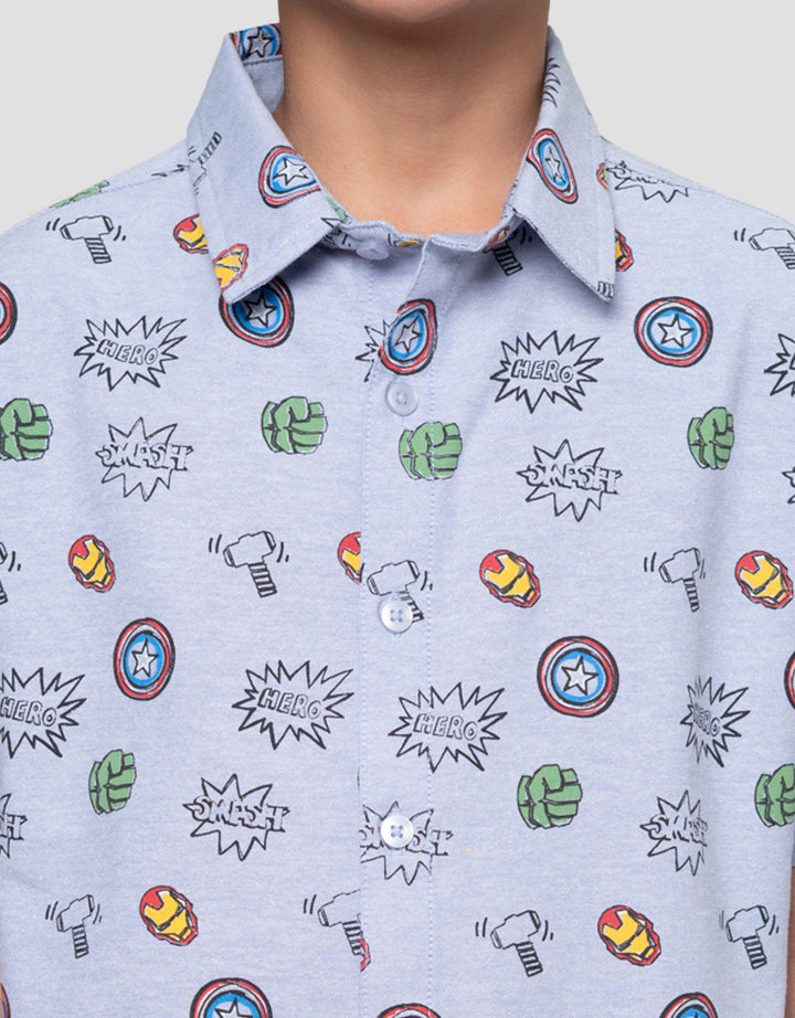 Marvel Fullprint Capt America Kemeja Anak Laki-laki