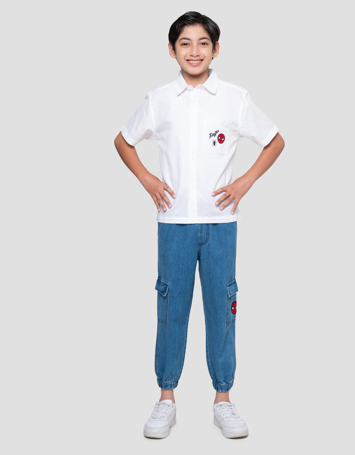 Marvel Texture Spiderman Kemeja Anak Laki-laki