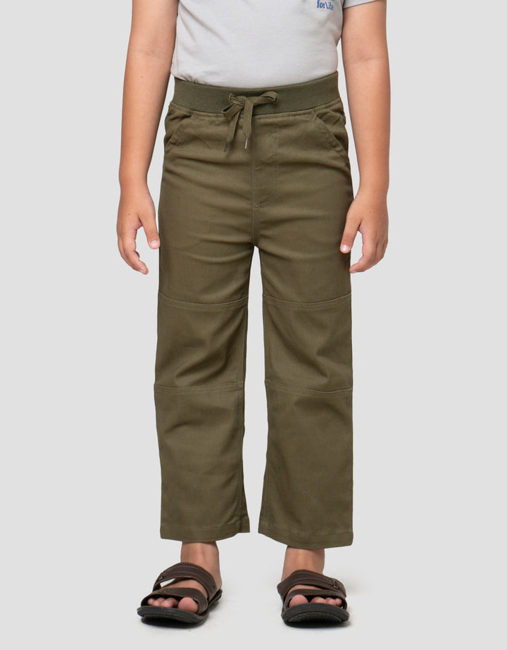 Little M Strech Rib Bsc Cut Sewn Celana Panjang Anak Laki-laki