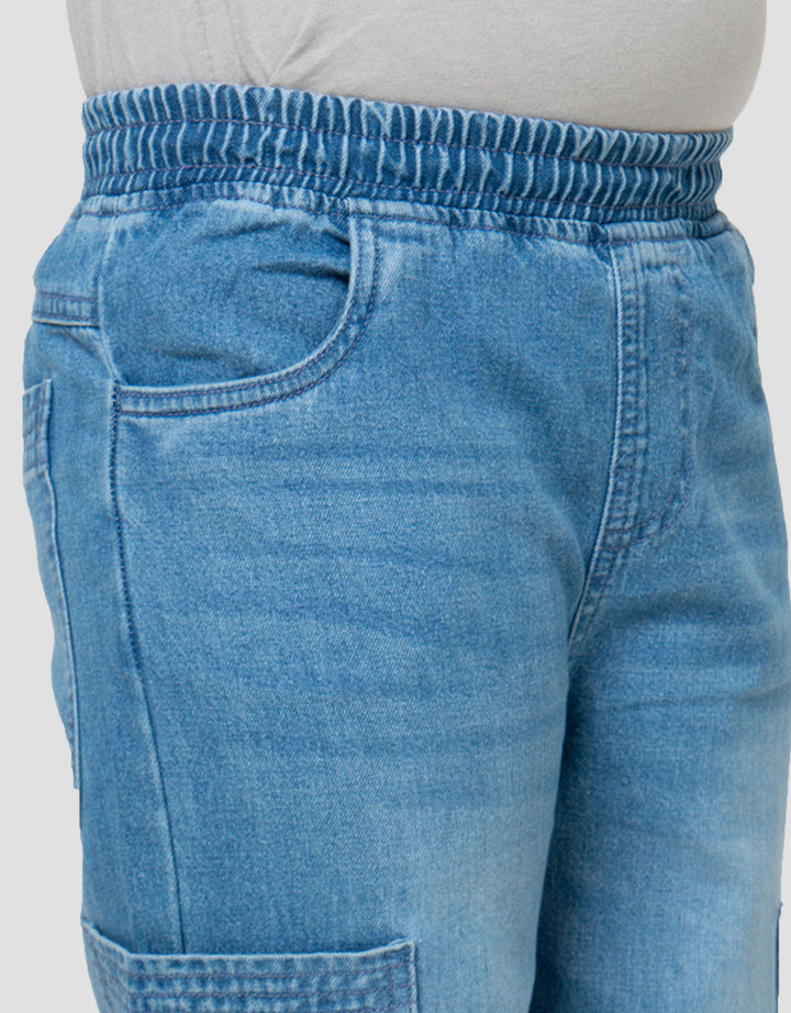 Little M Samping Celana Panjang Denim Anak Laki-laki