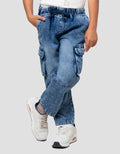 Little M Ktg Cargo Samping Celana Denim Anak Laki-laki