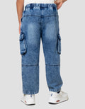 Little M Ktg Cargo Samping Celana Denim Anak Laki-laki
