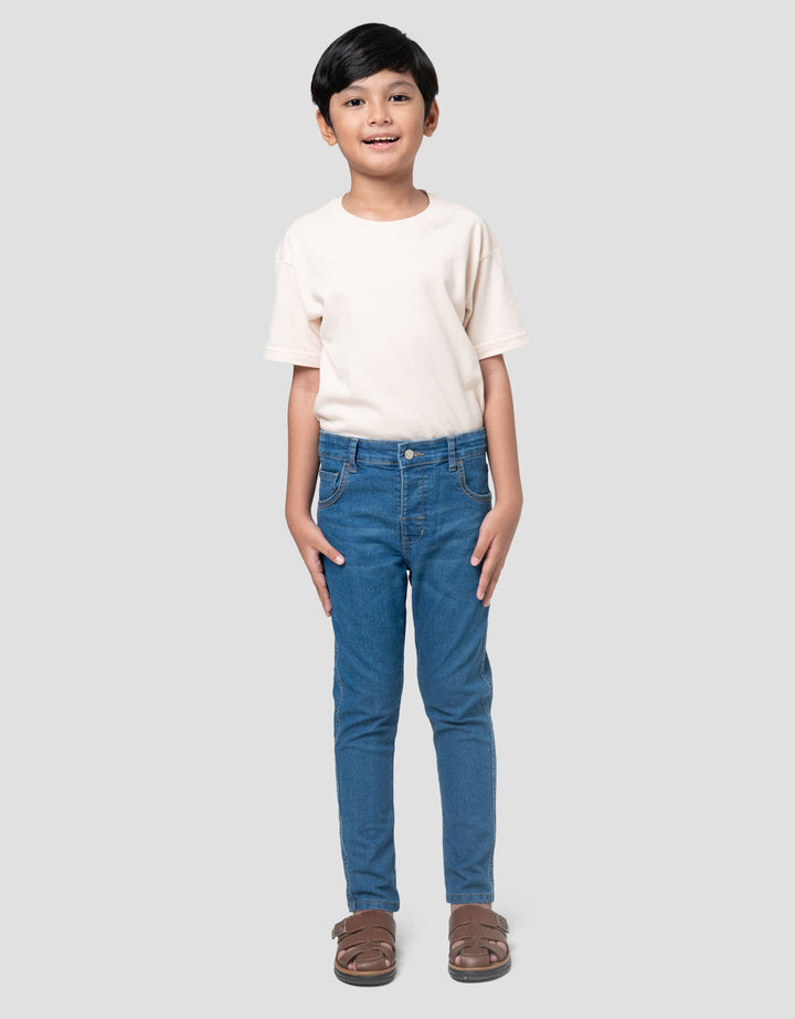 Little M Strecth Whisker Celana Denim Anak Laki-laki