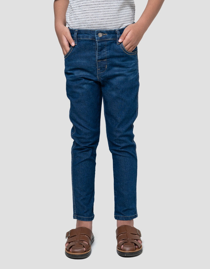 Little M Strecth Whisker Celana Denim Anak Laki-laki