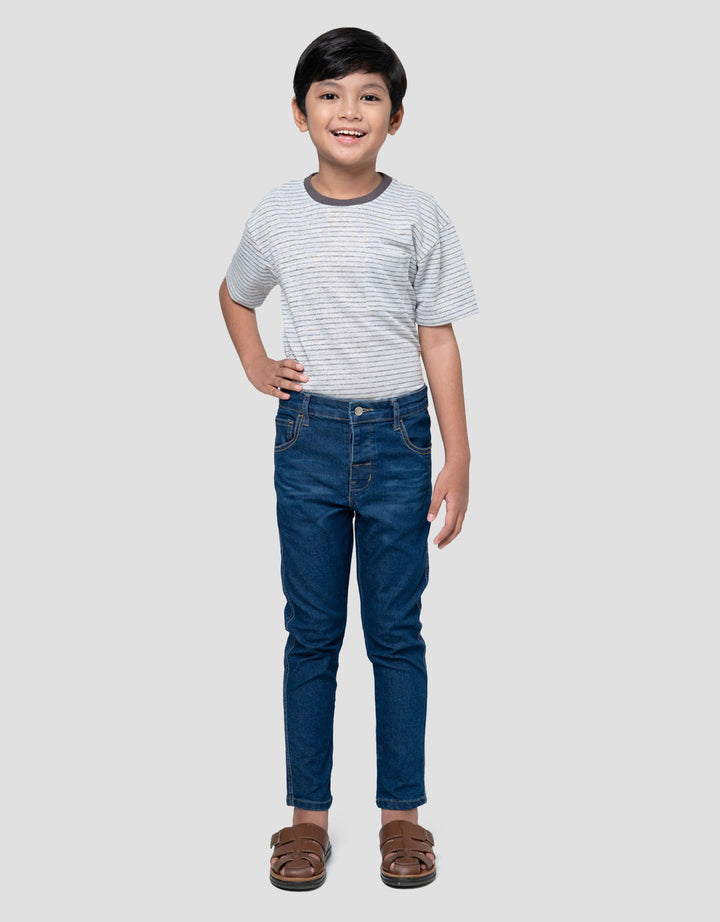 Little M Strecth Whisker Celana Denim Anak Laki-laki