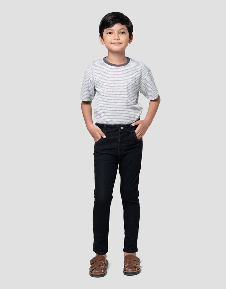 Little M Strecth Whisker Celana Denim Anak Laki-laki