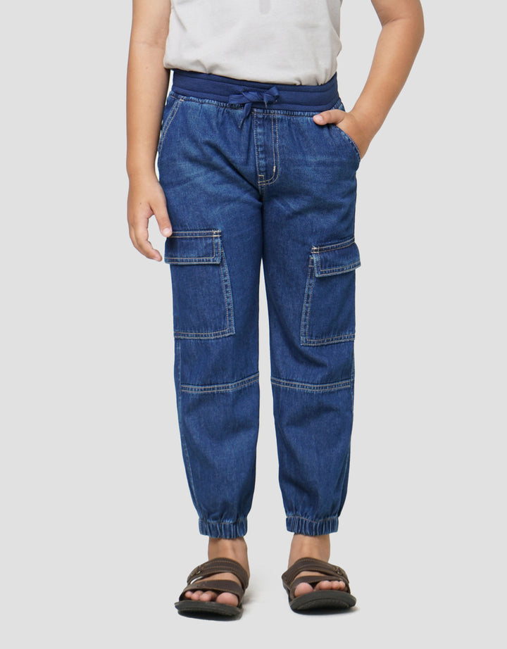 Little M Kantong Cut Sewn Jogger Denim Anak Laki-laki