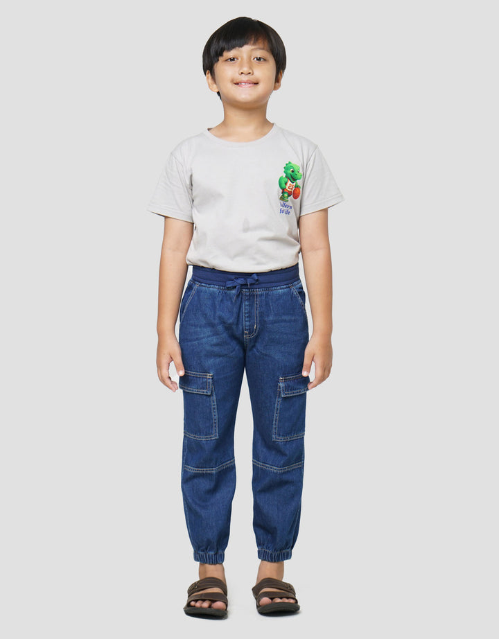 Little M Kantong Cut Sewn Jogger Denim Anak Laki-laki