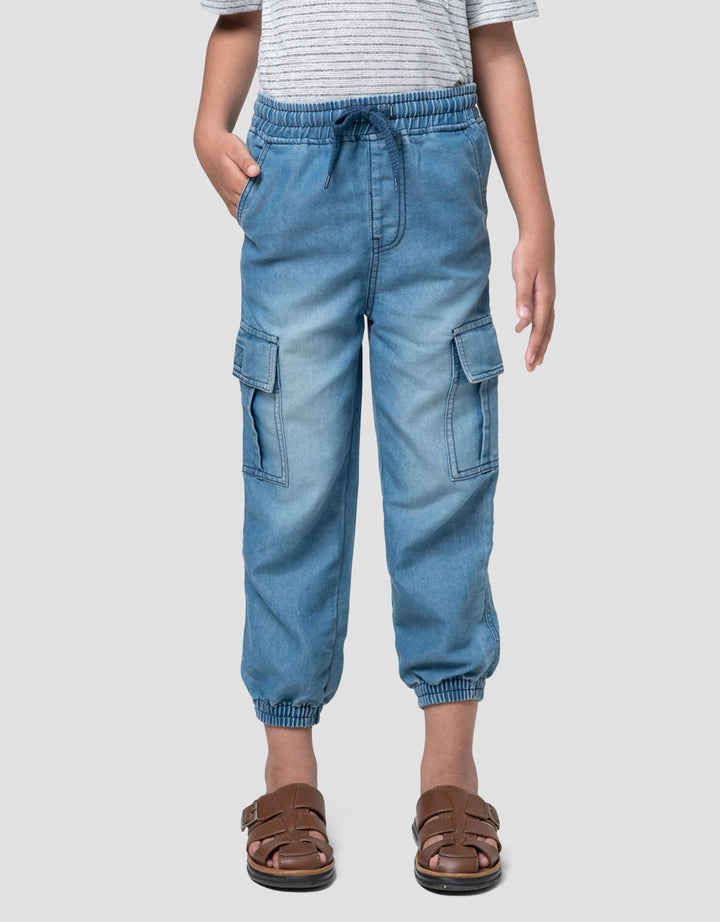 Little M Kantong Tutup Joger Denim Anak Laki-laki