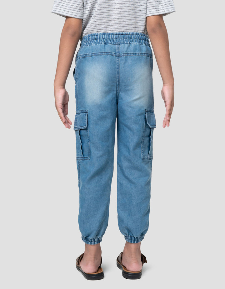 Little M Kantong Tutup Joger Denim Anak Laki-laki