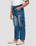 Little M 3 D Cargo Celana Panjang Denim Anak Laki-laki