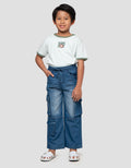 Little M 3 D Cargo Celana Panjang Denim Anak Laki-laki