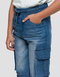 Little M 3 D Cargo Celana Panjang Denim Anak Laki-laki