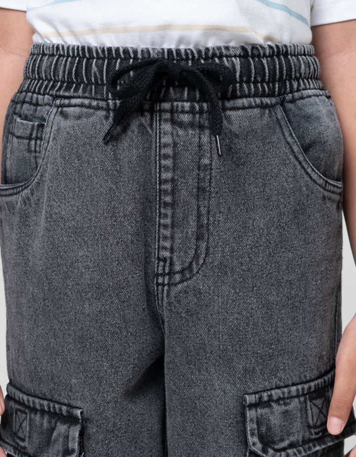 Little M Reg 3 D Cargo Cut Sewn Celana Denim Anak Laki-laki
