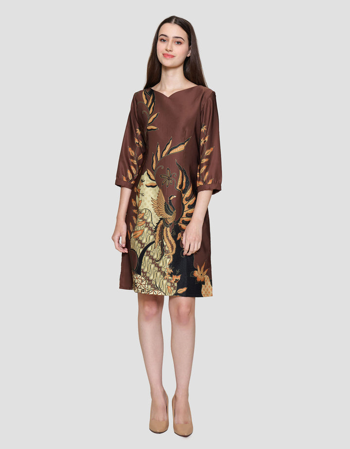 Arjuna Weda Burung Hong Dress Batik Wanita