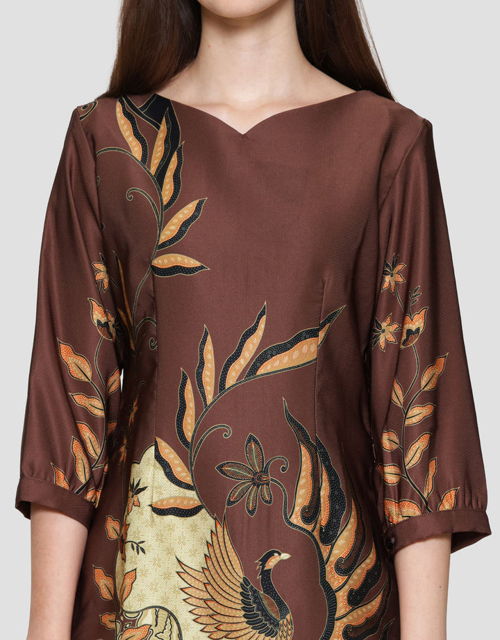 Arjuna Weda Burung Hong Dress Batik Wanita