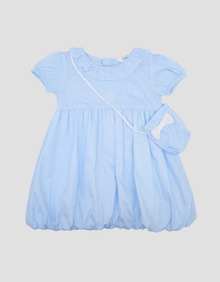 Little M Woven Stripe With Bags Midi Dress Bayi