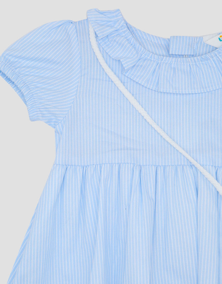 Little M Woven Stripe With Bags Midi Dress Bayi