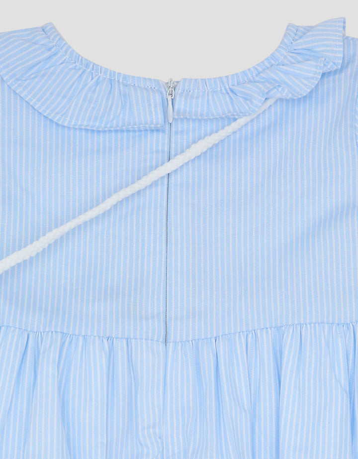 Little M Woven Stripe With Bags Midi Dress Bayi