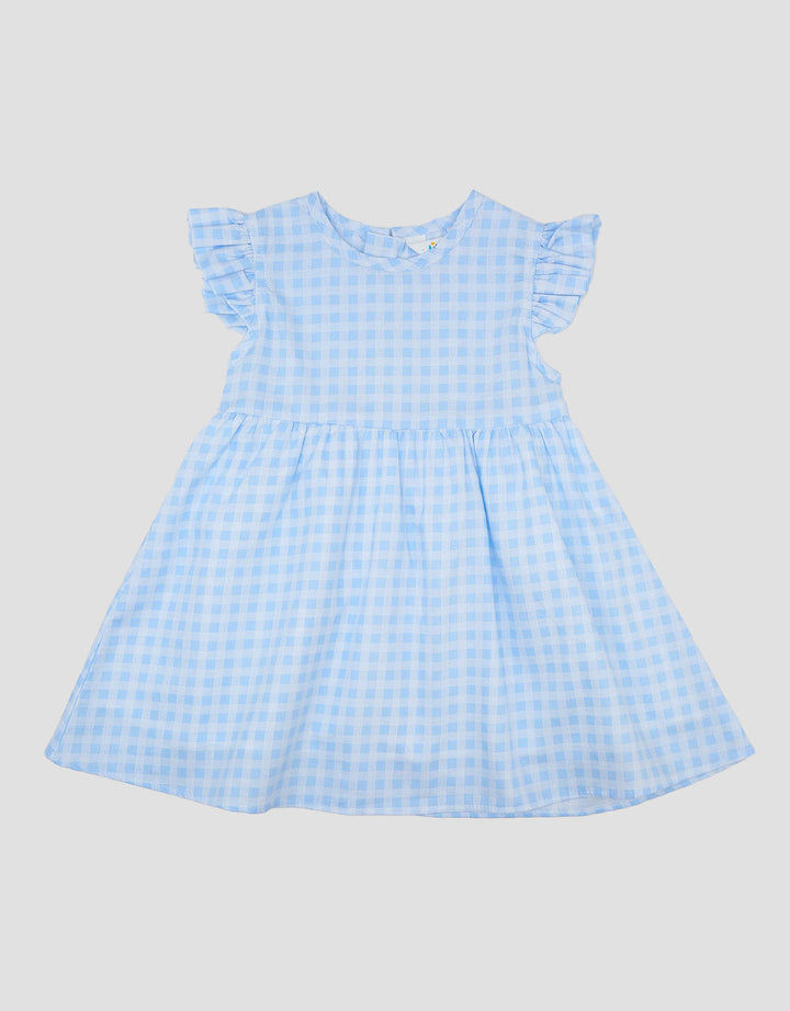 Little M Woven Checks Midi Dress Bayi