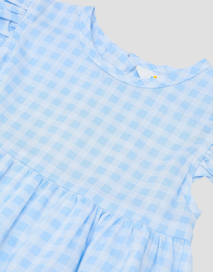 Little M Woven Checks Midi Dress Bayi