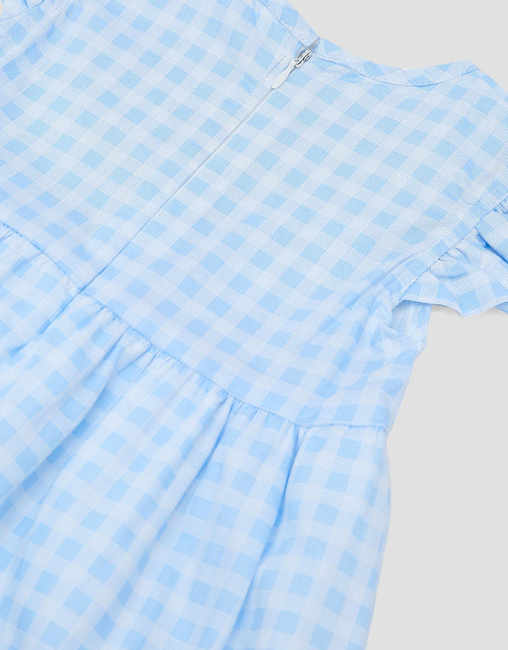 Little M Woven Checks Midi Dress Bayi