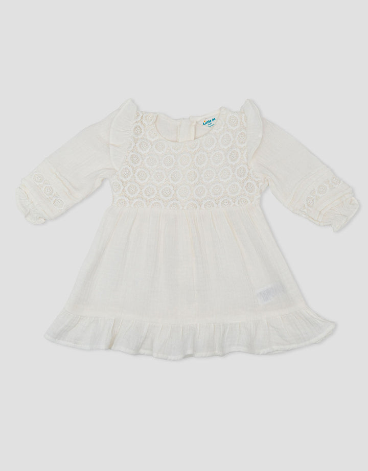 Little M Woven Double Layer With Lace Dress Bayi