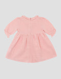 Little M 7/8 Woven Rami Plisket Dada Dress Bayi