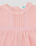 Little M 7/8 Woven Rami Plisket Dada Dress Bayi
