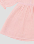 Little M 7/8 Woven Rami Plisket Dada Dress Bayi
