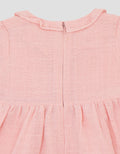 Little M 7/8 Woven Rami Plisket Dada Dress Bayi