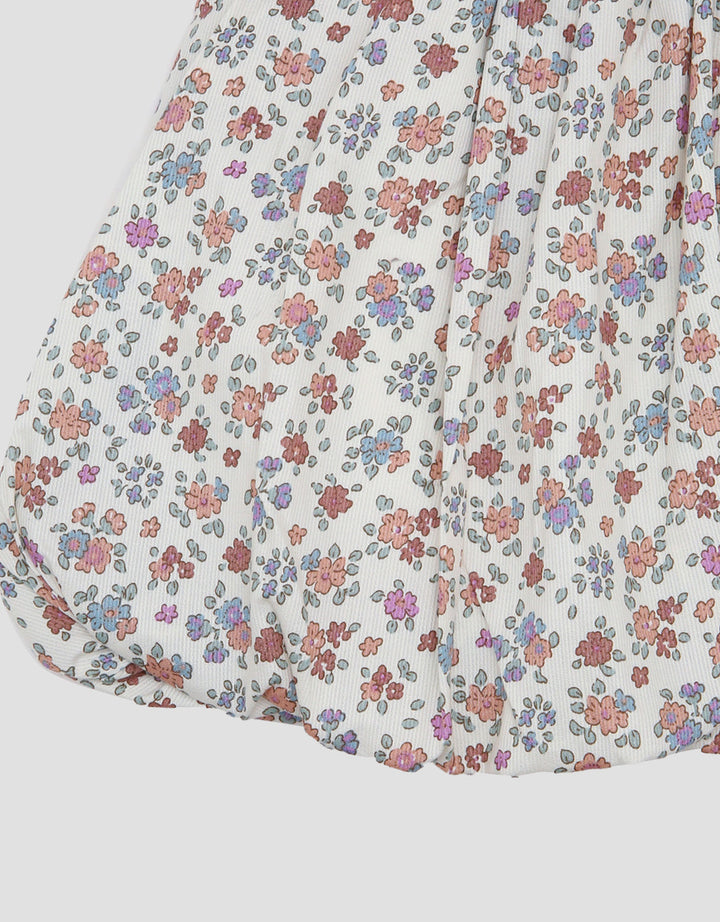 Little M Woven Pique Print Flower Midi Dress Bayi